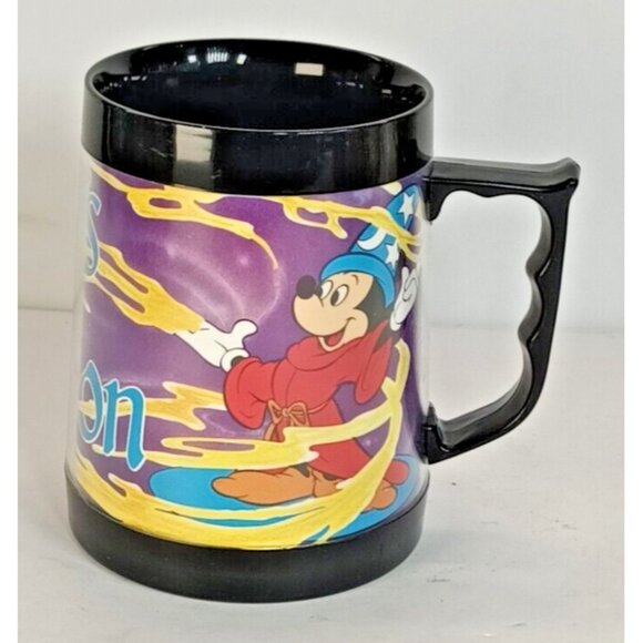 Vintage 1980's RARE Disney Mickey's Magic Potion Black Plastic Handle Mug - Picture 3 of 9